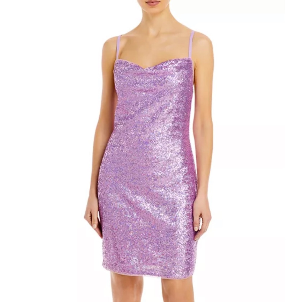 NWT BCBGMAXAZRIA Cowl Neck Sequin Dress